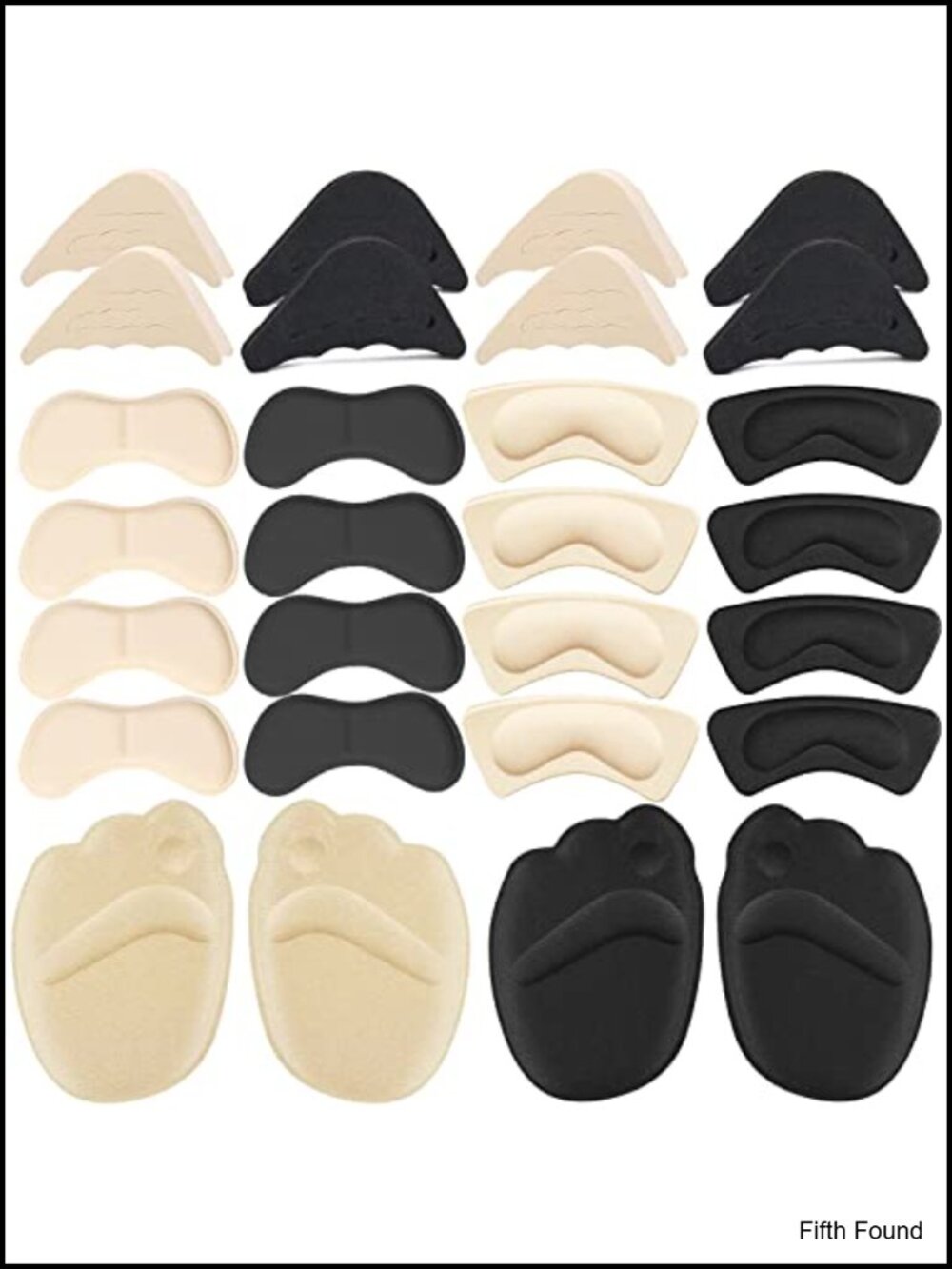 16 Pair Shoe Filler Heel Pads & Toe Inserts for Too Big Shoes Women Suede